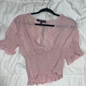 Cottage Core baby pink Blouse